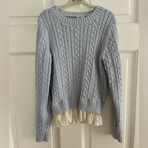 Janie & Jack Light Blue Cable Knit Sweater